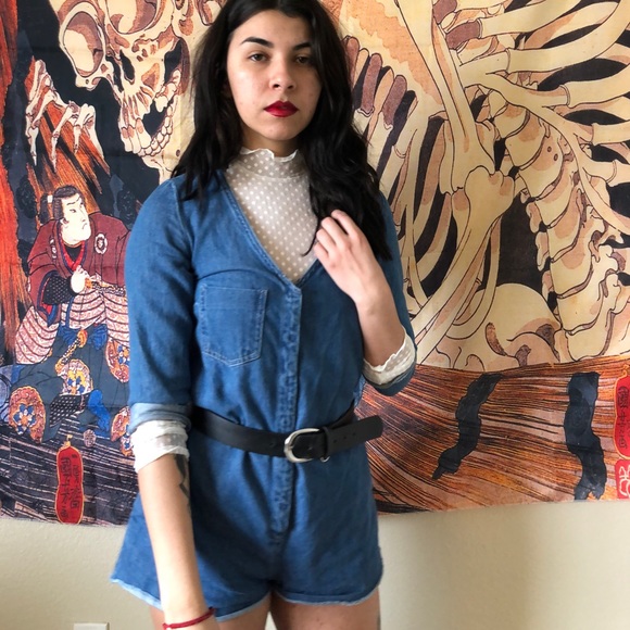 Denim Romper - Picture 2 of 3